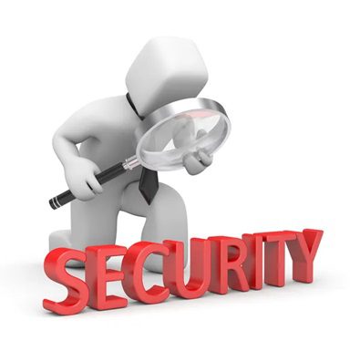 1. Security graphic Three customer service representatives lift the words