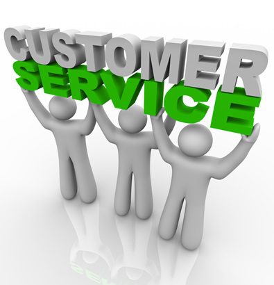 Customer Service - Lifting the Words Three customer service representatives lift the words