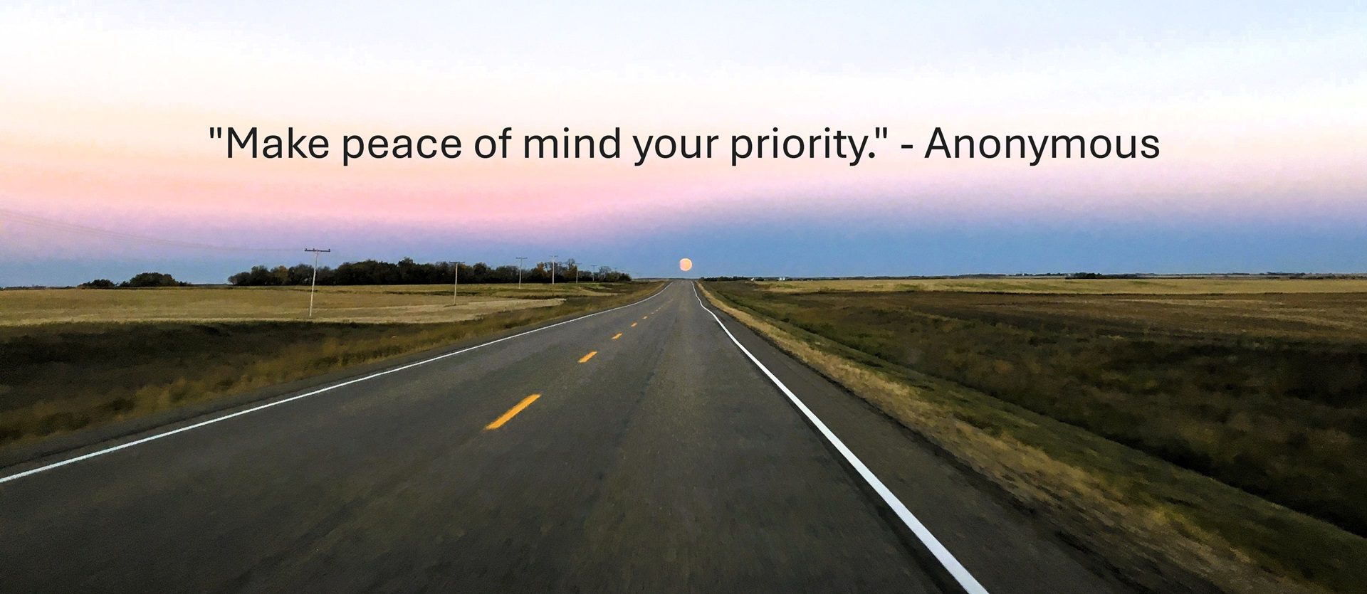9. Sunset - make peace of mind your priority quote Three customer service representatives lift the words