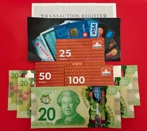 Payments terms and conditions - accounts and cards 2 over top view of scattered cash and cards