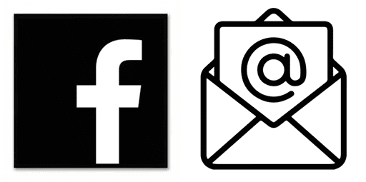 Facebook and email envelope icon Facebook and email envelope icon