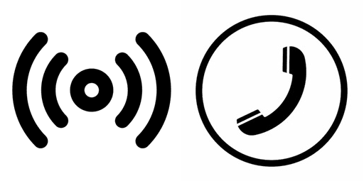 radio signal and telephone icons radio signal and telephone icons